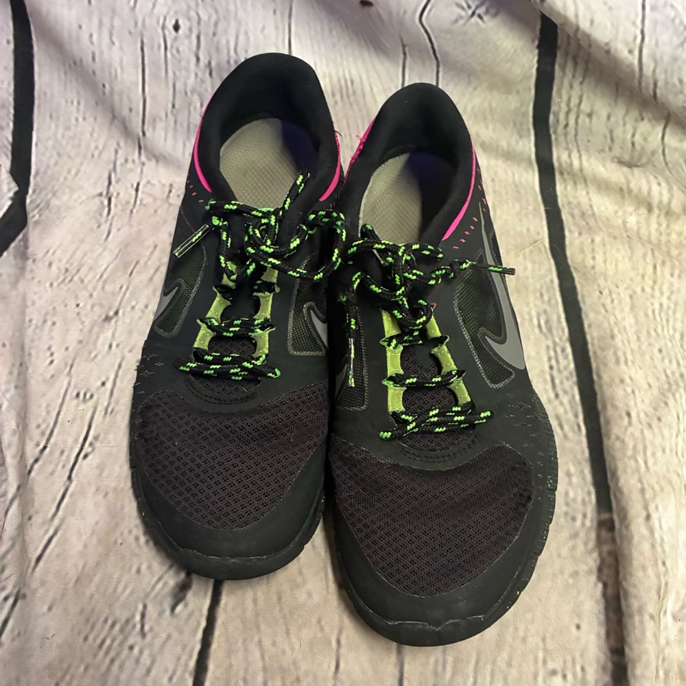 Nike Free Run 5.0 Women's Black Neon Green Pink Sneakers Shoes Size 7 574324 036 - Picture 6 of 13
